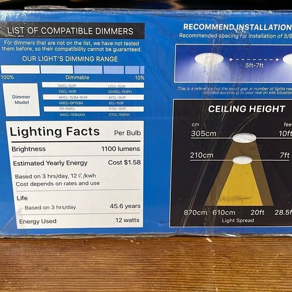 Ensenior 12 Pack 5/6 Inch LED Can Lights Retrofit Recessed Lighting BRAND NEW - Picture 3 of 6